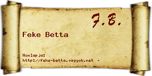 Feke Betta névjegykártya